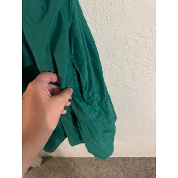 Velvet by Graham & Spencer by Anthropoplogie Suzie Cotton & Silk Green Dress - Picture 7 of 12